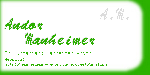 andor manheimer business card